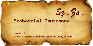 Szoboszlai Zsuzsanna névjegykártya