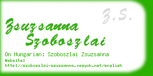 zsuzsanna szoboszlai business card